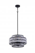  LIT7432BK-CRY - 16" 4xE26 60W Pendant in black finish with K9Crystal comes with 3x12", 1x6", 1x3" Pi